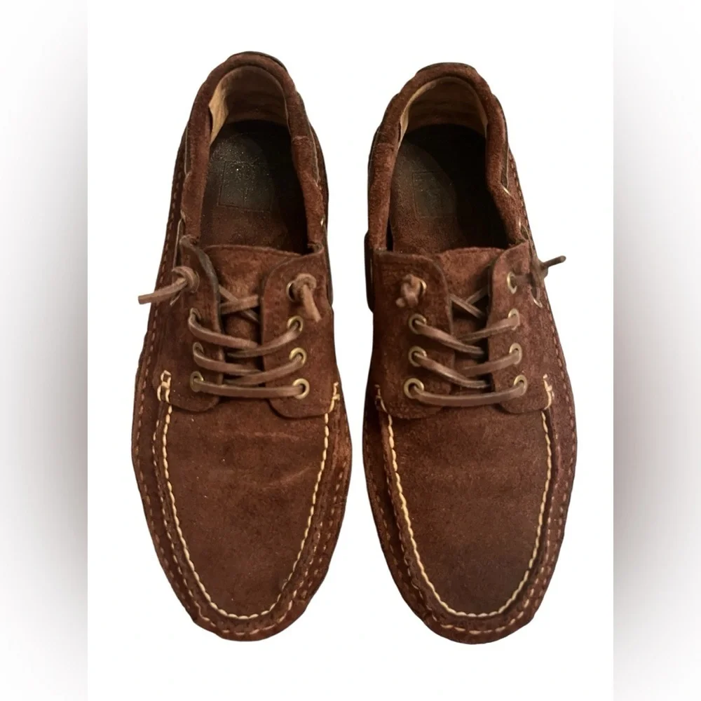 Frye Men's Mason Camp Moc Slip-on Shoes Brown Suede Boat Shoes Sz 10.5